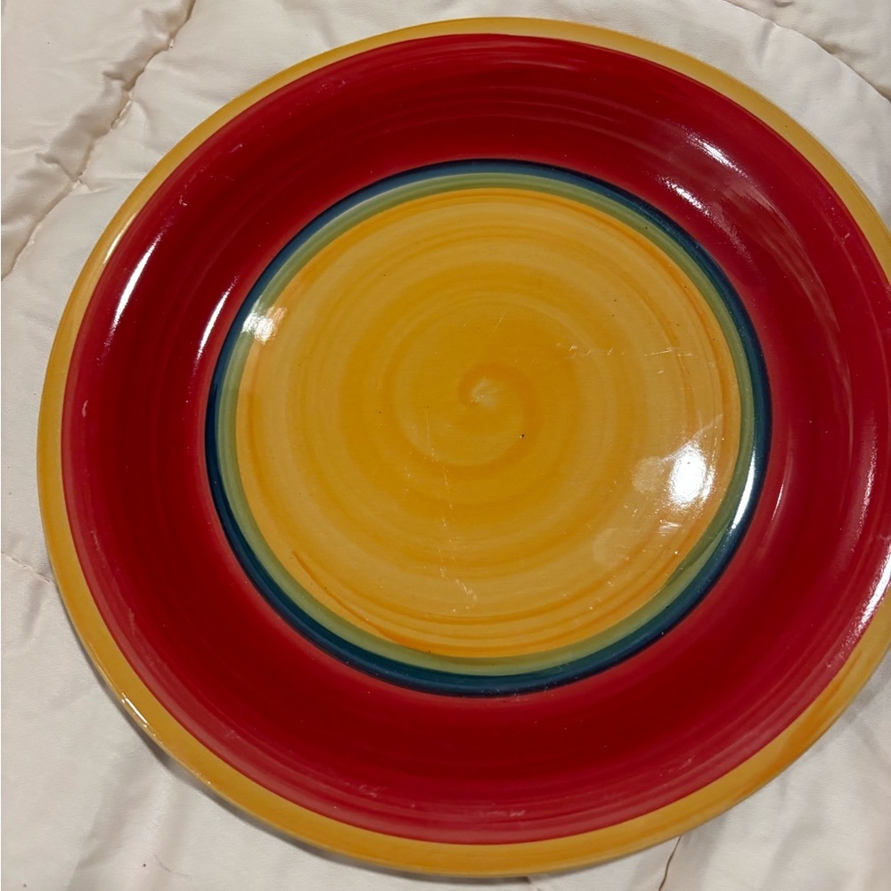 Vintage Royal Norfolk MAMBO Yellow Fiesta 10.5'' Dinner Plate Nice